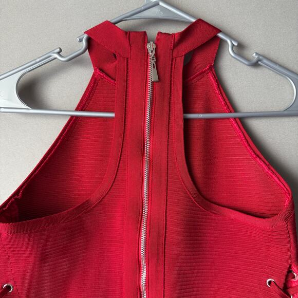 NBD Red Size S party‎ lace up Mini Dress - Picture 7 of 8